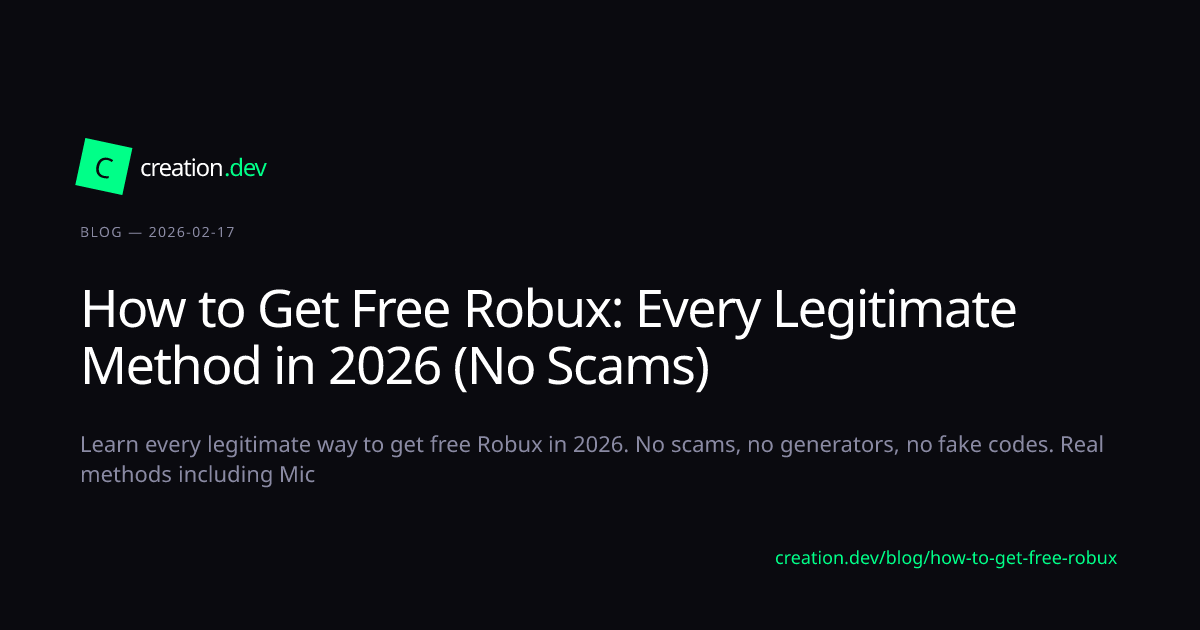 How to Get Free Robux: Every Legitimate Me... | creation.dev