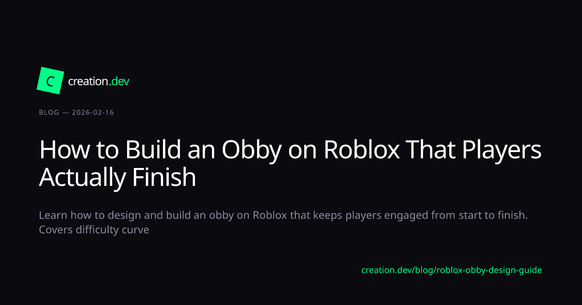 How to Build an Obby on Roblox That Player... | creation.dev