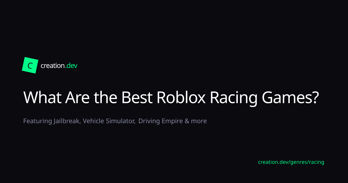 Roblox Racing Games | creation.dev