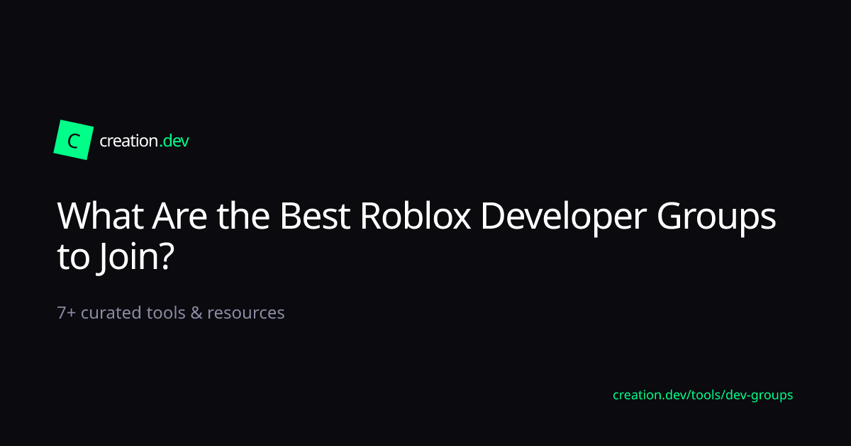 Best Roblox Developer Groups to Join | creation.dev
